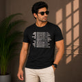 Men's Black Abstract Graphic Casual T-Shirt-2