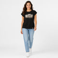 Women's Black Graphic Printed Casual T-Shirt | Soft Everyday Cotton Tee-1