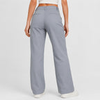 Women's Sky Blue Formal Wide Leg Trousers-2