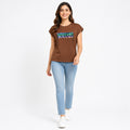 Women's Rust Graphic Printed Casual T-Shirt | Round Neck Everyday Cotton Tee-1