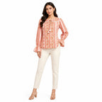 Blush Charm Printed Peplum Top-4