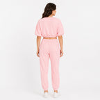 Women's Baby Pink Co-Ord Set | Casual Crop Top & Jogger Lounge Wear Set-4
