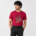Men's Maroon Graphic Printed Casual T-Shirt-2