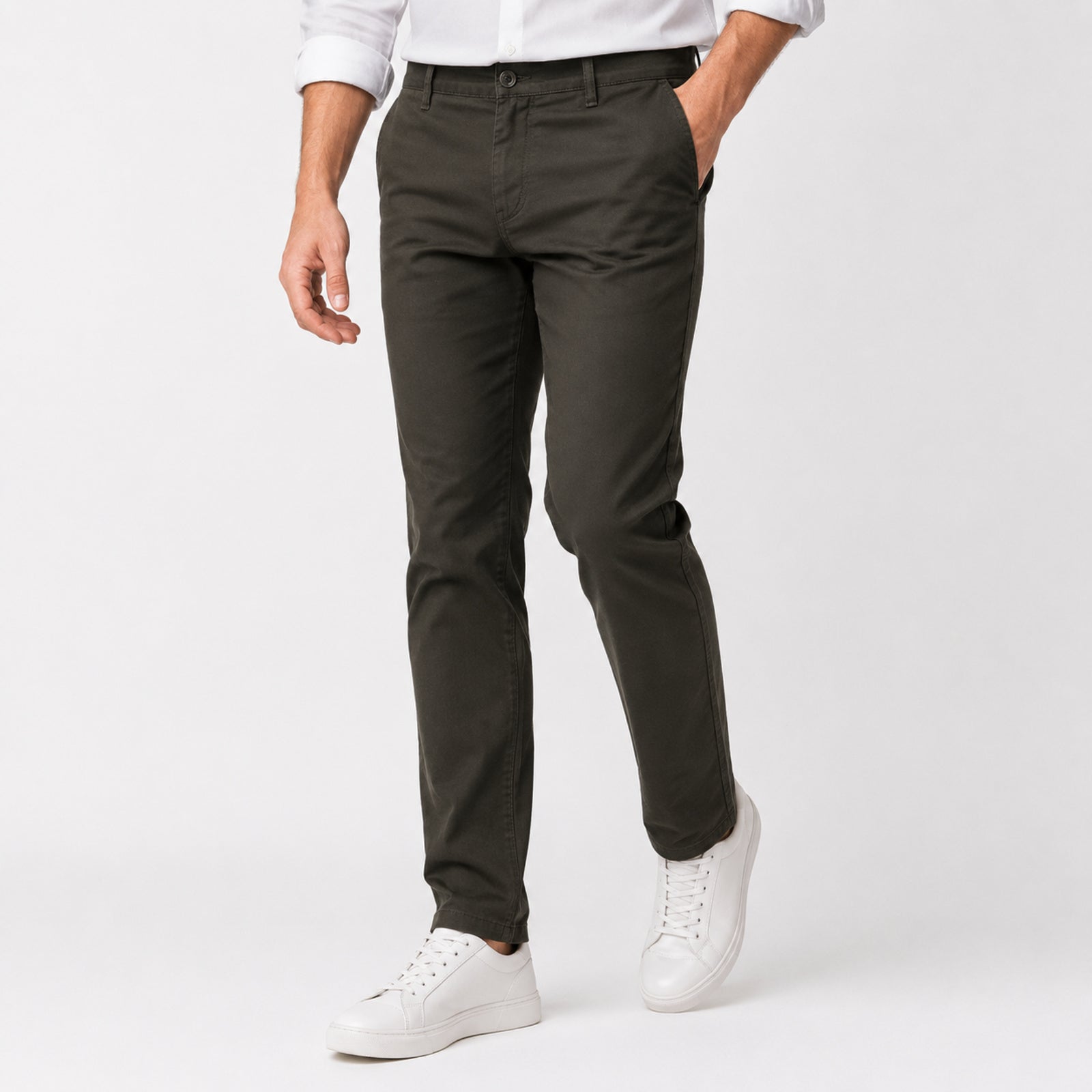 Men's Jet Black Slim Fit Formal Trousers-1