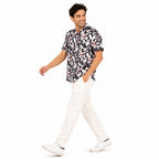 Men's Black Abstract Printed Half Sleeve Casual Shirt-2
