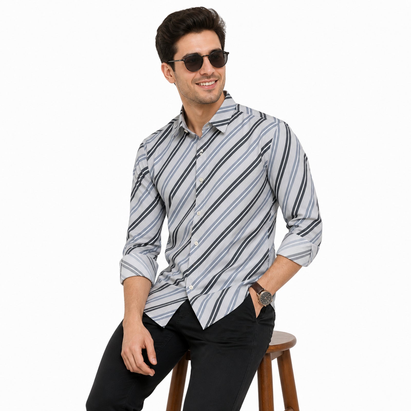 Men's Classic Stripe Full Sleeve Shirt-2