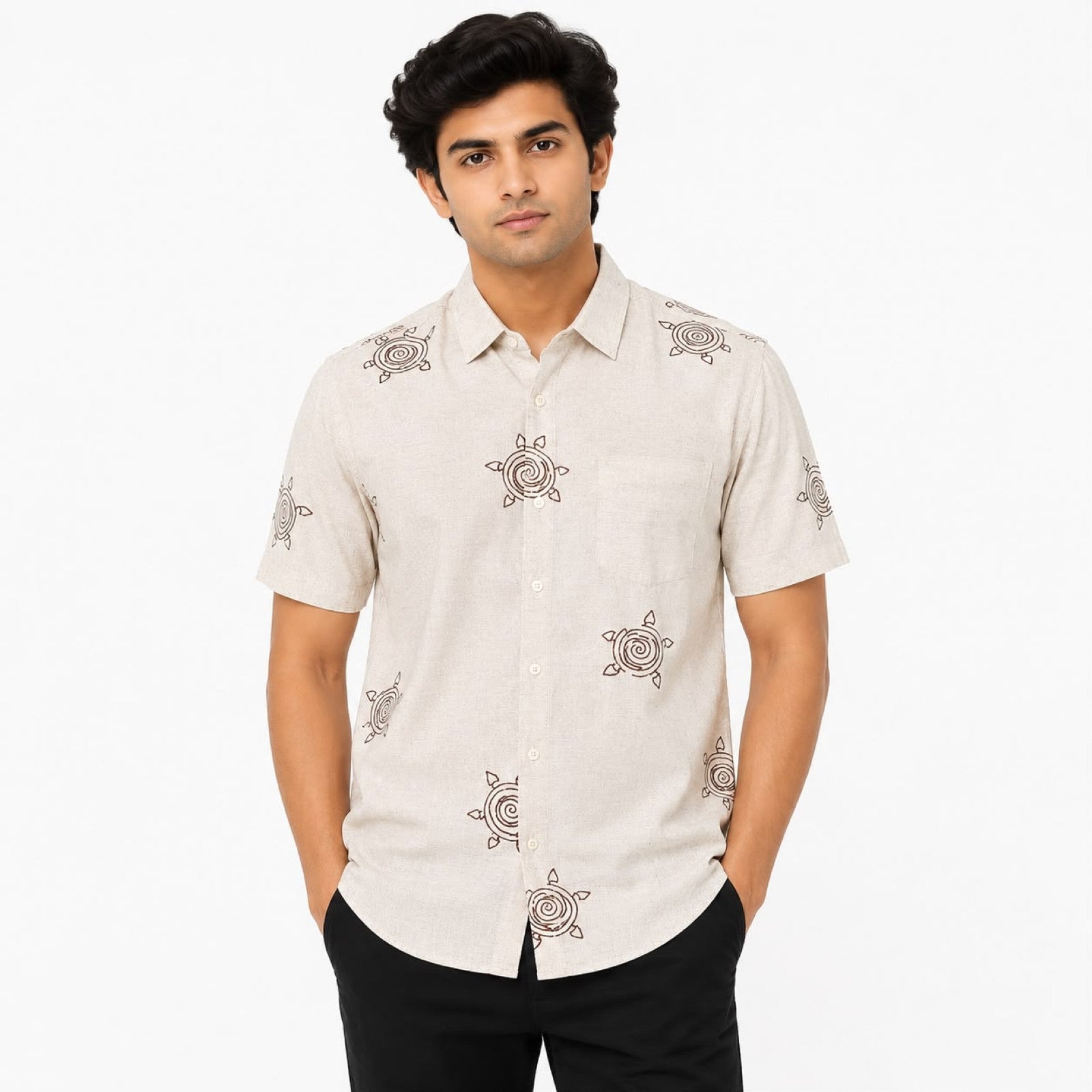 Men's Desert Orbit Printed Resort Shirt-1