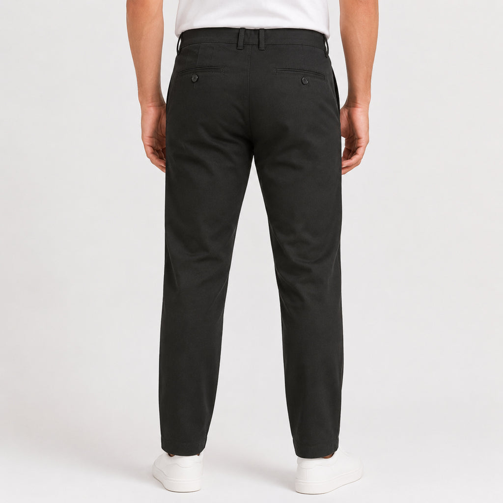 Men's Jet Black Slim Fit Formal Trousers-4