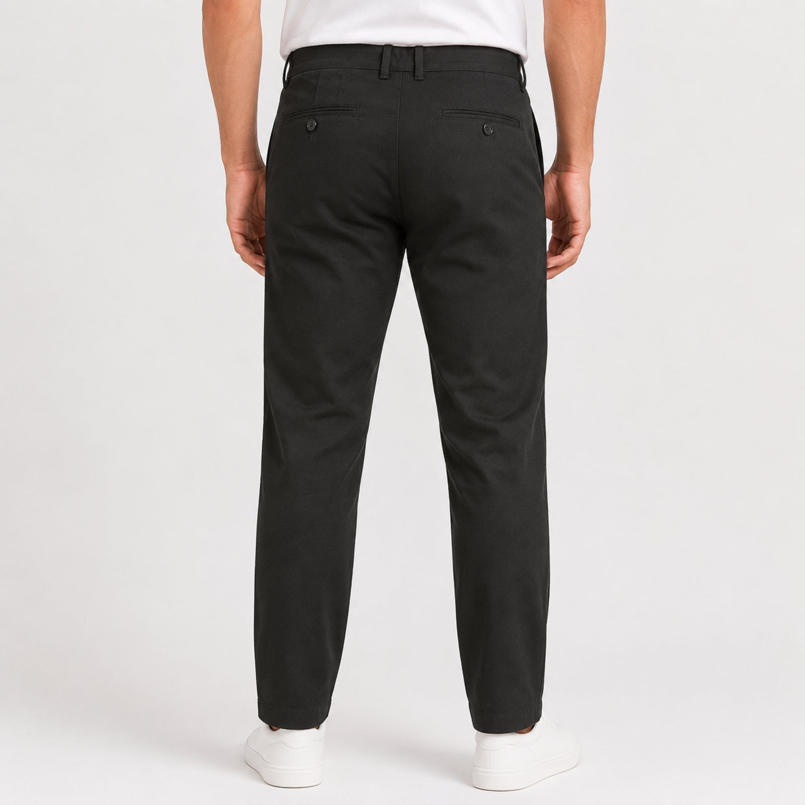 Men's Jet Black Slim Fit Formal Trousers-4