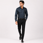 Men's Olive Green Embroidered Formal Shirt-2