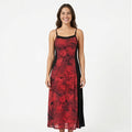 Women's Rose Marble Print Midi Dress-1