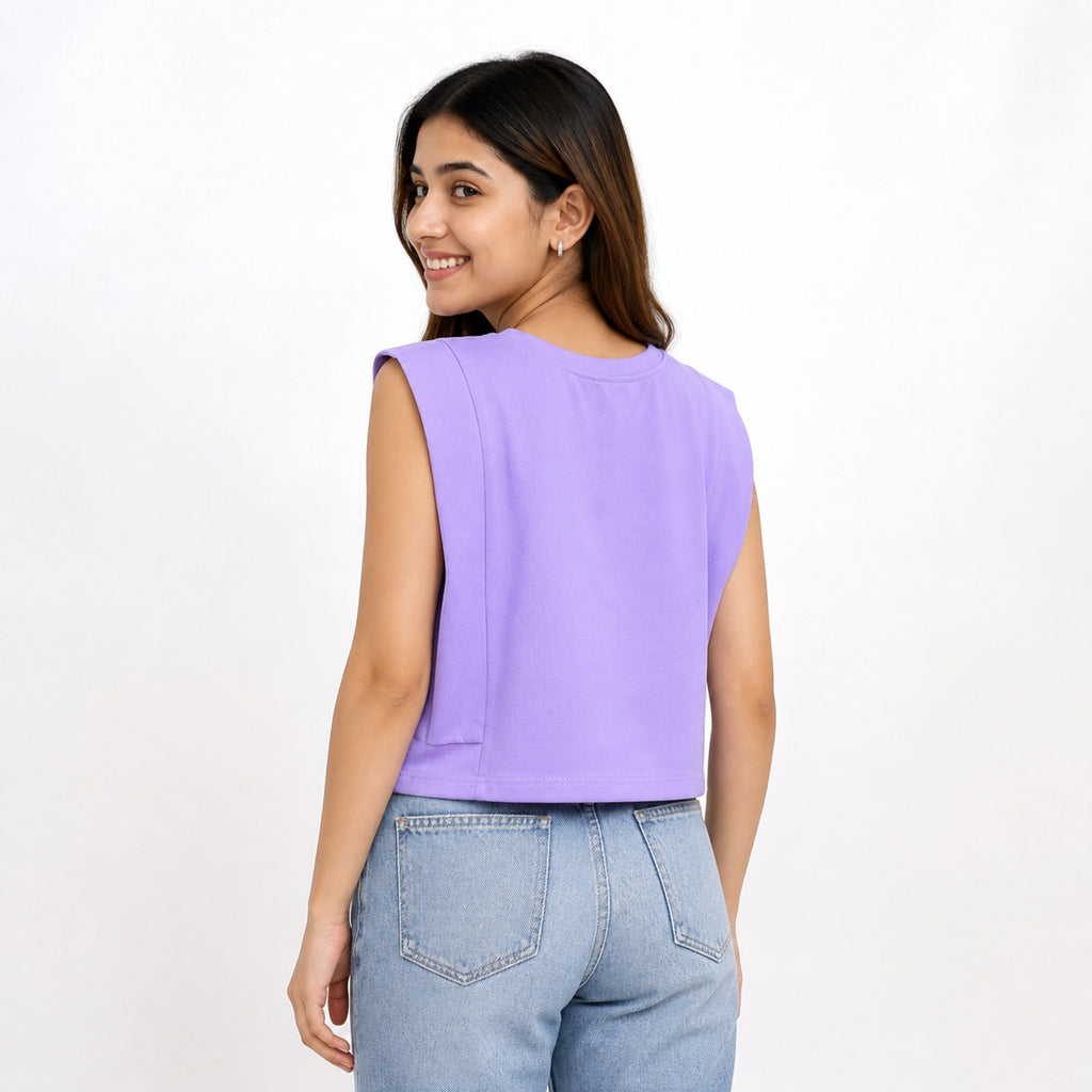 Lilac Edge Sculpted Crop Top-4