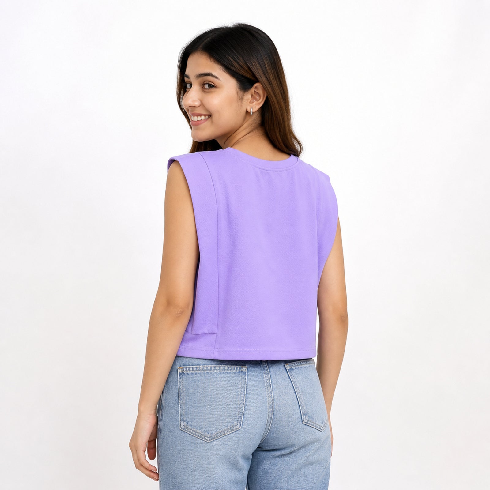 Lilac Edge Sculpted Crop Top-4
