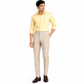 Men's Cream Double Pleated Tapered Formal Trousers | Tailored Smart Office Wear Pants-1