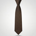 Men's Luxury Micro-Patterned Coffee Brown Silk Formal Necktie-1