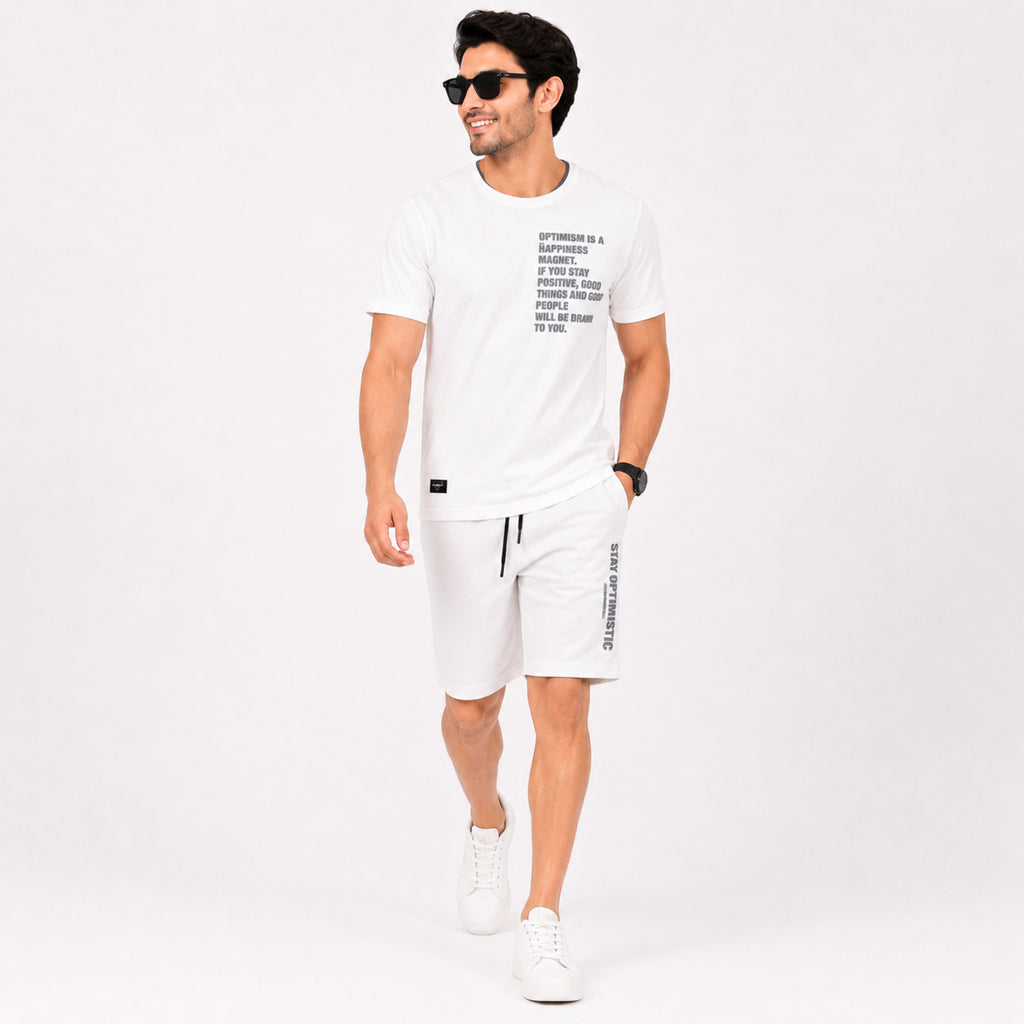 Men's White Casual Co-ord Set-2