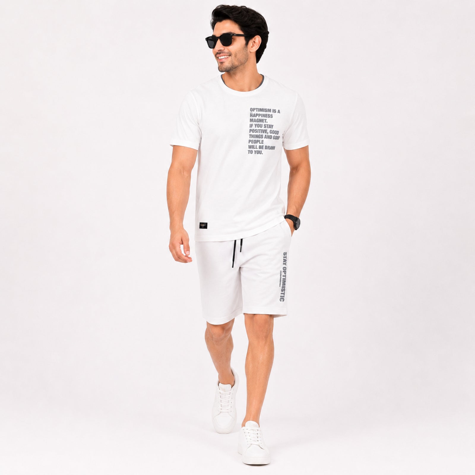 Men's White Casual Co-ord Set-2