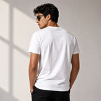 Men's Minimal White Typography Graphic T-Shirt-1