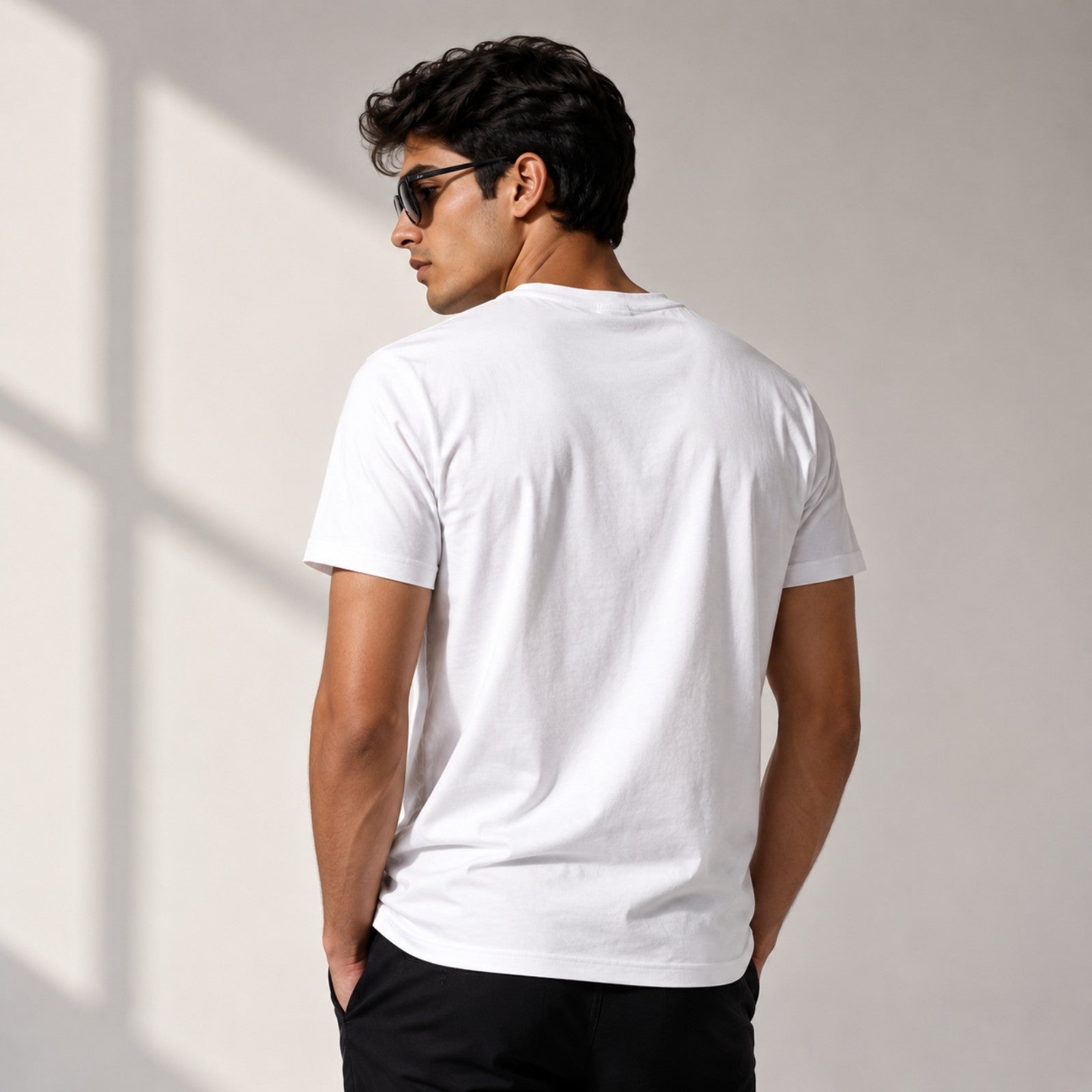 Men's Minimal White Typography Graphic T-Shirt-1
