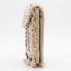 Women's Red Embellished Fringe Clutch Bag-4