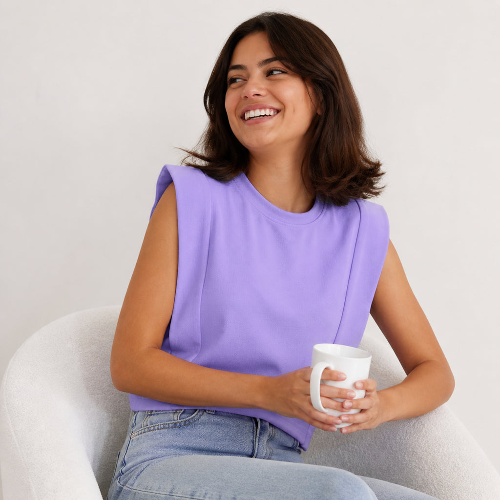 Lilac Edge Sculpted Crop Top-3