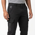 Men's Black Slim Fit Cargo Jogger Pants-3