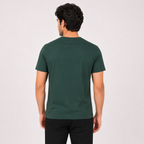 Men's Dark Green Solid T-Shirt-3
