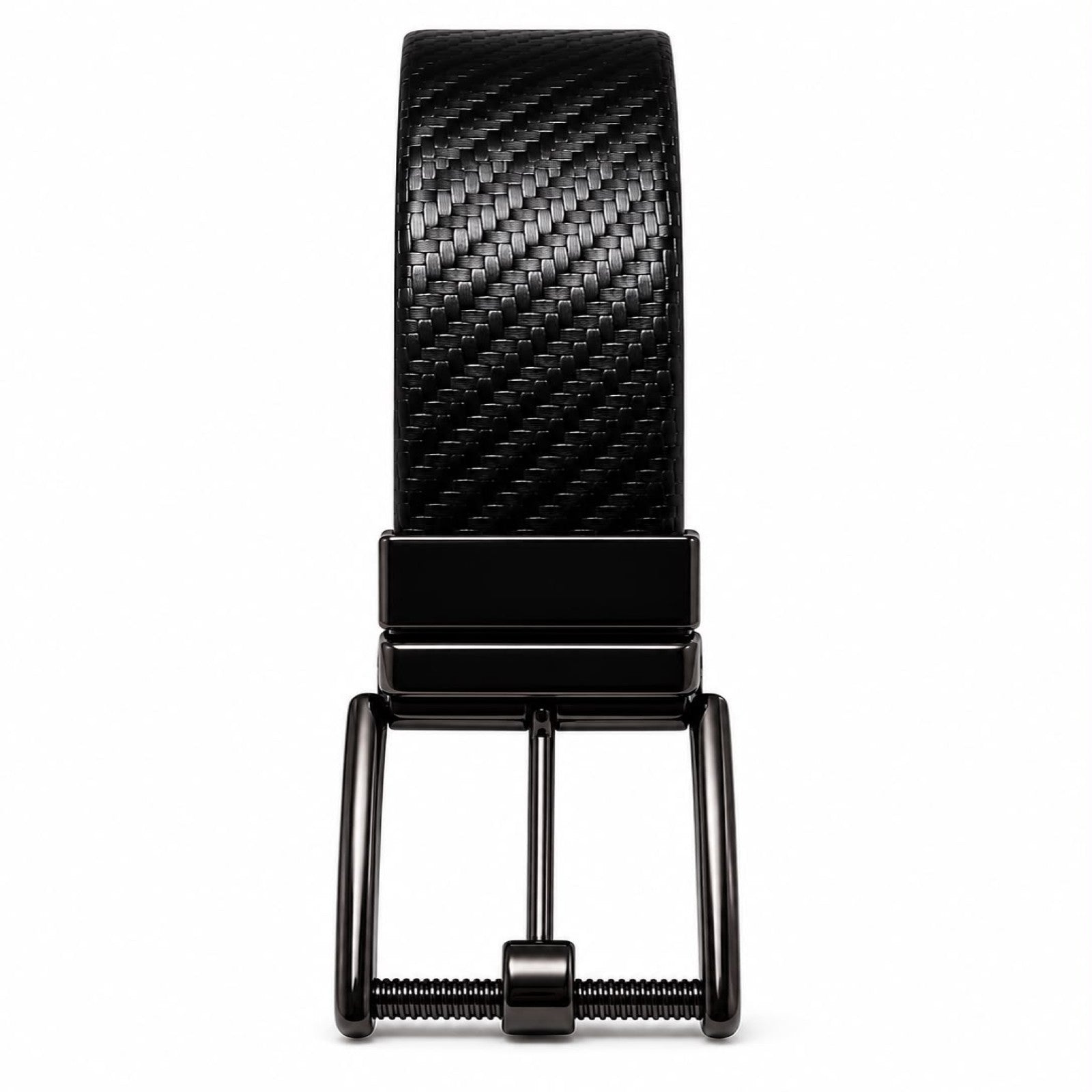 Men's Black & Brown Woven Texture Leather Belt-3